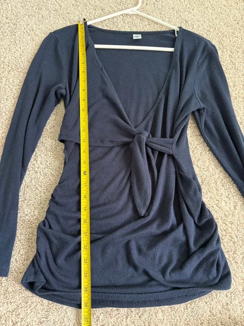 Old Navy Small Maternity Navy Wrap Long Sleeve Shirt - Picture 7 of 9